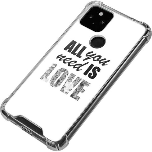 All You Need Is Love BW Google Pixel 5a 5G Clear Case